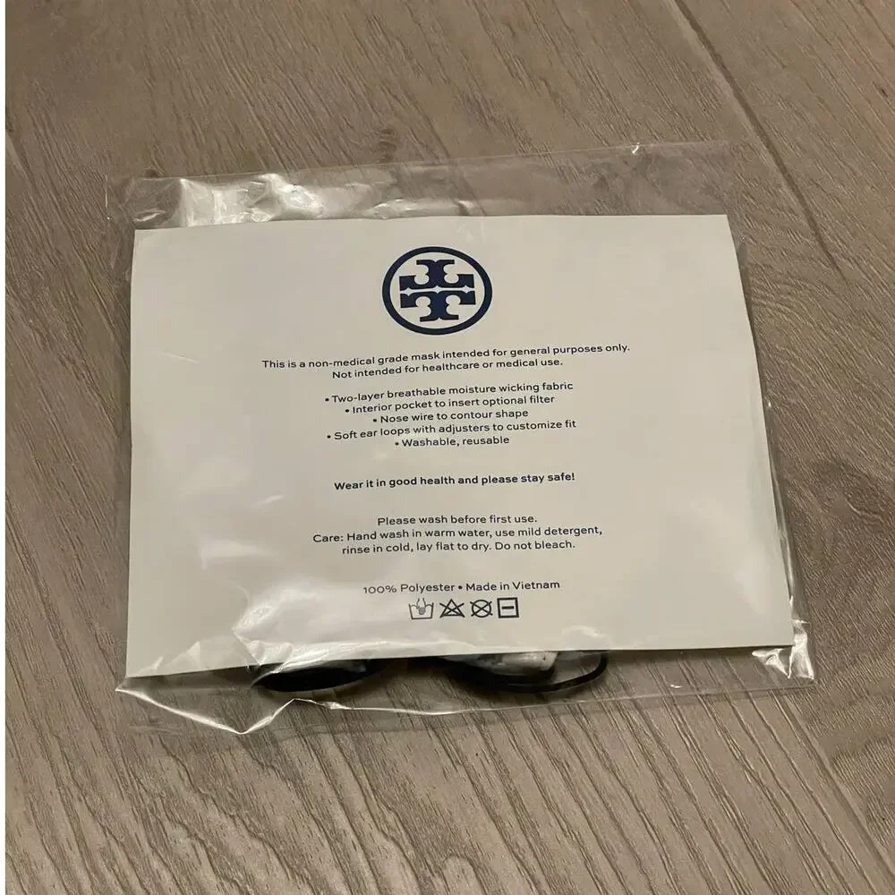 Tory Burch Printed Two Layer Adjustable Face Mask New Limited Print